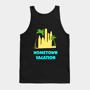 Hometown Vacation Skyline with Palm Trees Tank Top